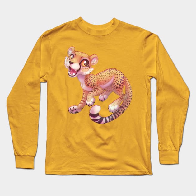 Cheery Cheetah Long Sleeve T-Shirt by Wagglezags